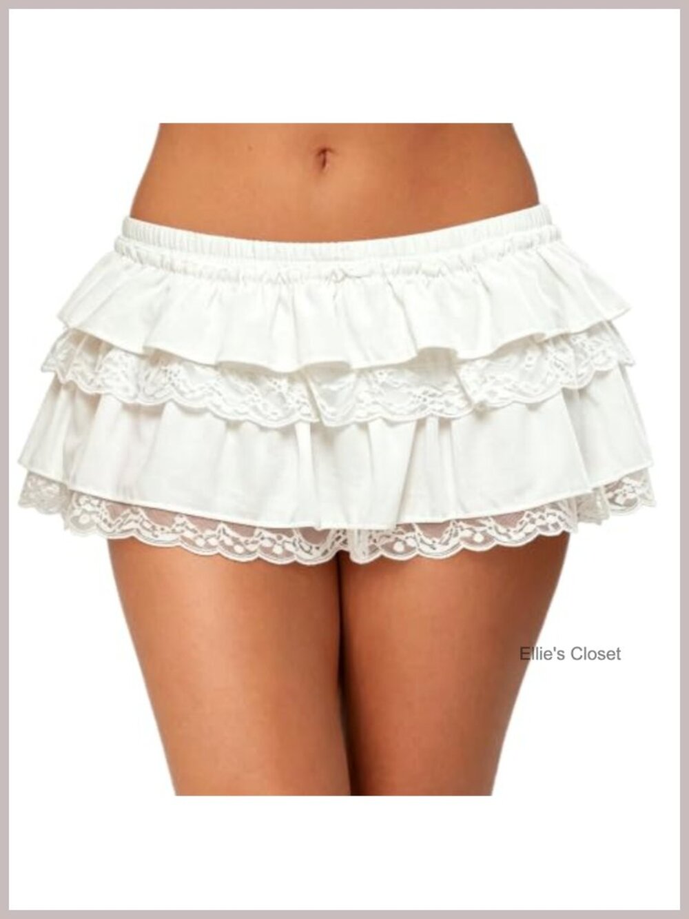 Women Ruffle Lace Mini Skorts Tiered Bloomer Low Rise Frill Skirt
